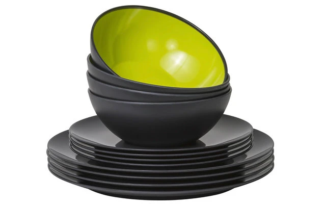 Gimex Melamin Grey-Line Geschirr-Set 12 Tlg. 1 Gimex Melamin Grey-Line Geschirr-Set 12 Tlg.