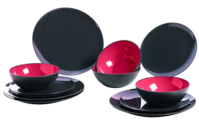 Gimex Melamin Grey-Line Geschirr-Set 12 Tlg. 2 Gimex Melamin Grey-Line Geschirr-Set 12 Tlg. – Bild 2