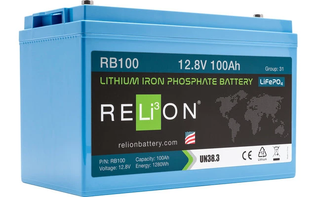 Relion Premium Power Set 100 Ah Lithium Batterie Mit Ladegerät 1 Relion Premium Power Set 100 Ah Lithium Batterie Mit Ladegerät