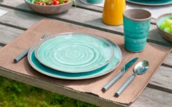 Bo-Camp Melamin Becher Set 4 Teilig Dunkelblau/braun