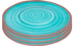 Bo-Camp Melamin Essteller 4er-Set Blau / Braun