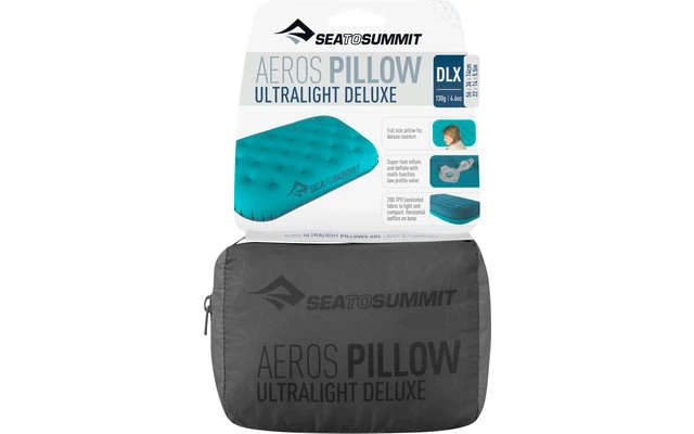 Sea To Summit Aeros Ultralight Pillow Deluxe Reisekissen, Grau 56x36x14cm 2 Sea To Summit Aeros Ultralight Pillow Deluxe Reisekissen, Grau 56x36x14cm – Bild 2