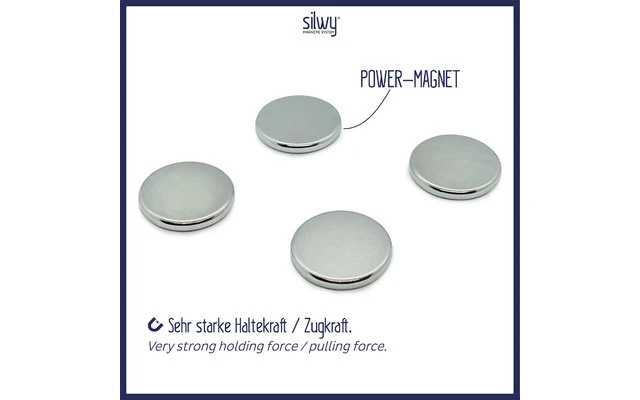 Silwy® Power Magnete Inkl. 4 Klebepunkte 1 Silwy® Power Magnete Inkl. 4 Klebepunkte