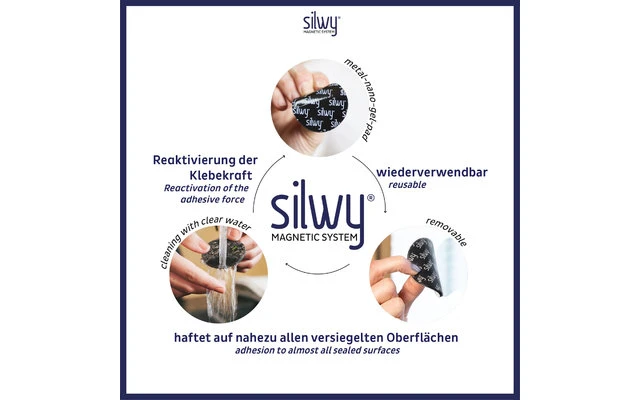 Silwy® Power Magnete Inkl. 4 Klebepunkte 4 Silwy® Power Magnete Inkl. 4 Klebepunkte – Bild 4