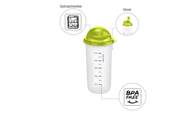 Rotho Shaker Rondo Mixbecher 0,5 Liter 1 Rotho Shaker Rondo Mixbecher 0,5 Liter