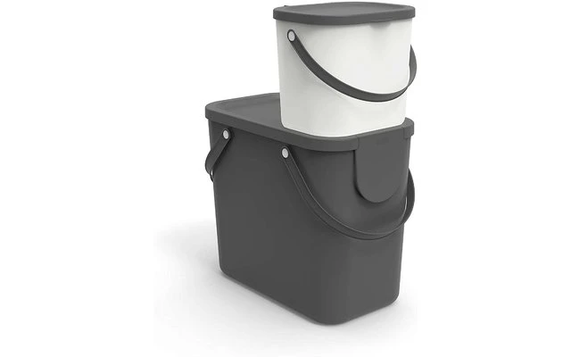Rotho Albula Recycling Müllsystem 25 Liter Weiß 5 Rotho Albula Recycling Müllsystem 25 Liter Weiß – Bild 5