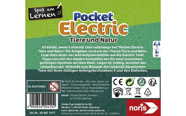 Zoch Pocket Electric Tiere Und Natur Lernspiel Ab 4 Jahre 1 Zoch Pocket Electric Tiere Und Natur Lernspiel Ab 4 Jahre