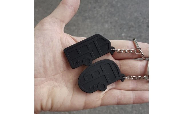 Pufz Schlüsselring Wohnwagen Retro Schwarz 2 Pufz Schlüsselring Wohnwagen Retro Schwarz – Bild 2