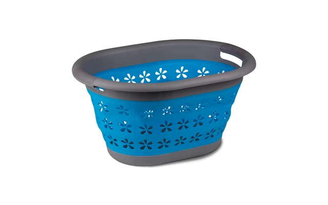 Kampa Collapsible Laundry Basket Zusammenklappbarer Wäschekorb Mit Griffen Blau 1 Kampa Collapsible Laundry Basket Zusammenklappbarer Wäschekorb Mit Griffen Blau