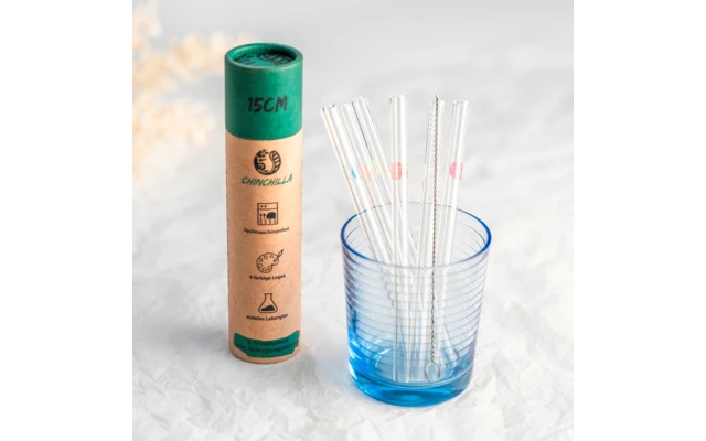 Chinchilla Glastrinkhalme Rund 23 X 9 Cm 4 Chinchilla Glastrinkhalme Rund 23 X 9 Cm – Bild 4