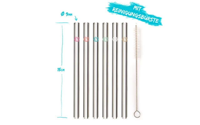 Chinchilla Glastrinkhalme Rund 23 X 9 Cm 6 Chinchilla Glastrinkhalme Rund 23 X 9 Cm – Bild 6