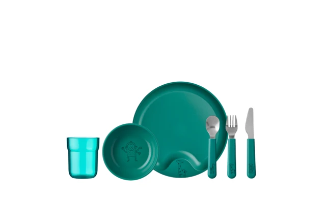 Mepal Mio Kindergeschirrset 6 Teilig Deep Turquoise 2 Mepal Mio Kindergeschirrset 6 Teilig Deep Turquoise – Bild 2