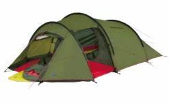 High Peak Falcon 4 LW Lightweight 4 Personen Tunnelzelt Aluminium Gestänge Olive/rot